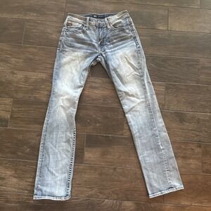 BKE Jake Straight Jeans Mens 28x32 Light Wash Distressed Denim